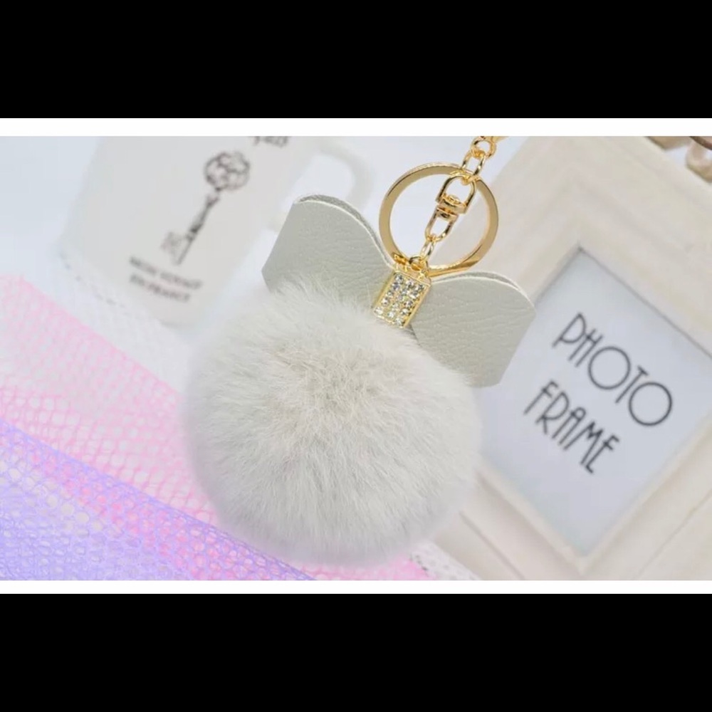 NEW Pom Pom Handbag Charm/Keychain